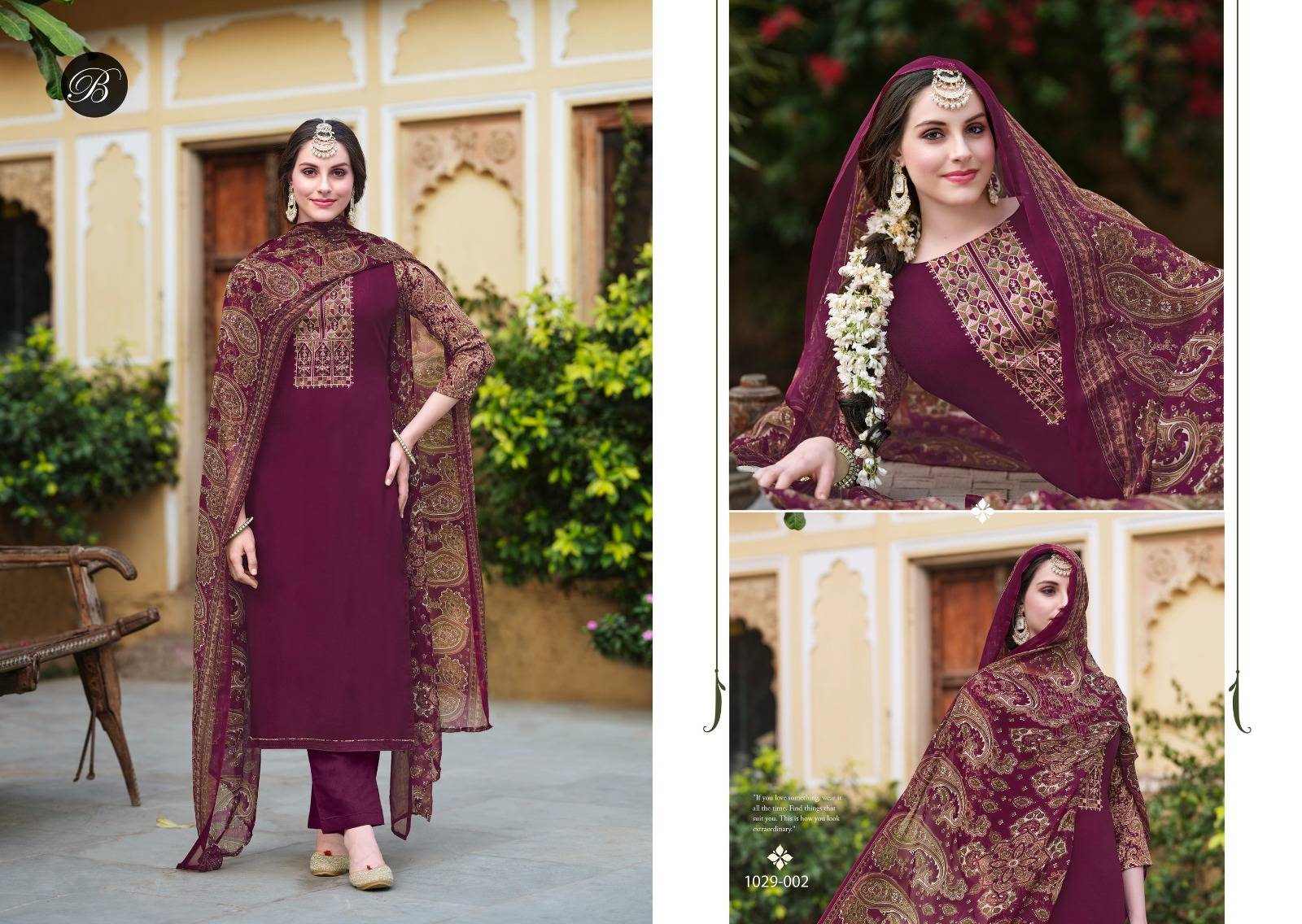 HUMSAFAR BY Belliza 1029-001 TO 1029-008 SERIES Pakistani Stylish Embroidered Pure VISCOSE Dresses At Wholesale Price